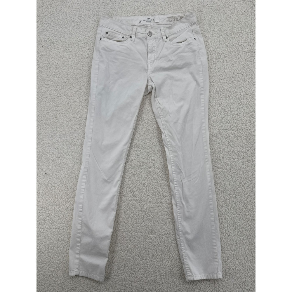 H&M L.O.G.G. White LIghtweight Denim Jeans Women Size 10 Skinny Casual Everyday